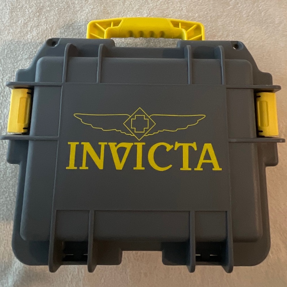 Invicta 3-Slot Impact Watch Case – Grey & Yellow Storage - Picture 2 of 3